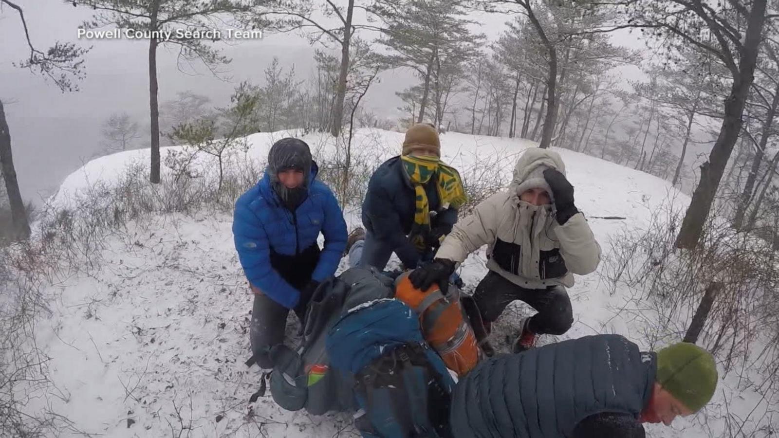 VIDEO: College students rescued by helicopter after camping in winter weather