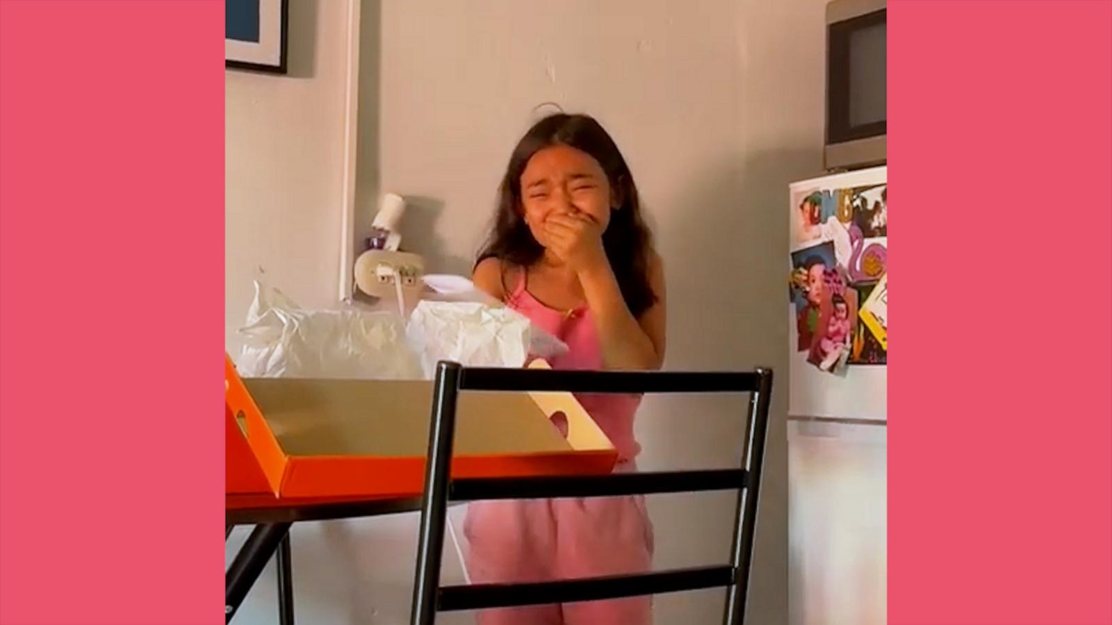 VIDEO: Young Lionel Messi fan cries when she gets surprise tickets to see him play