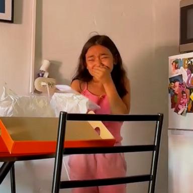 VIDEO: Young Lionel Messi fan cries when she gets surprise tickets to see him play 