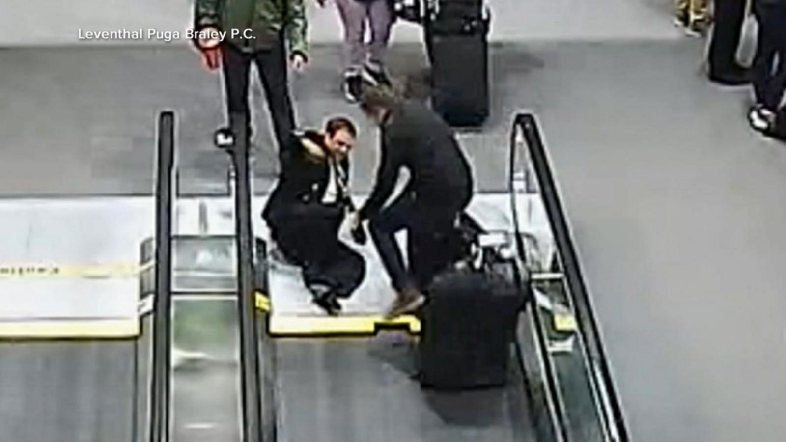 Pilot sues after foot gets stuck in moving walkway at Denver Airport ...