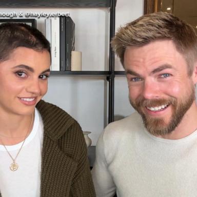 VIDEO: Derek Hough and Hayley Erbert share message about her health