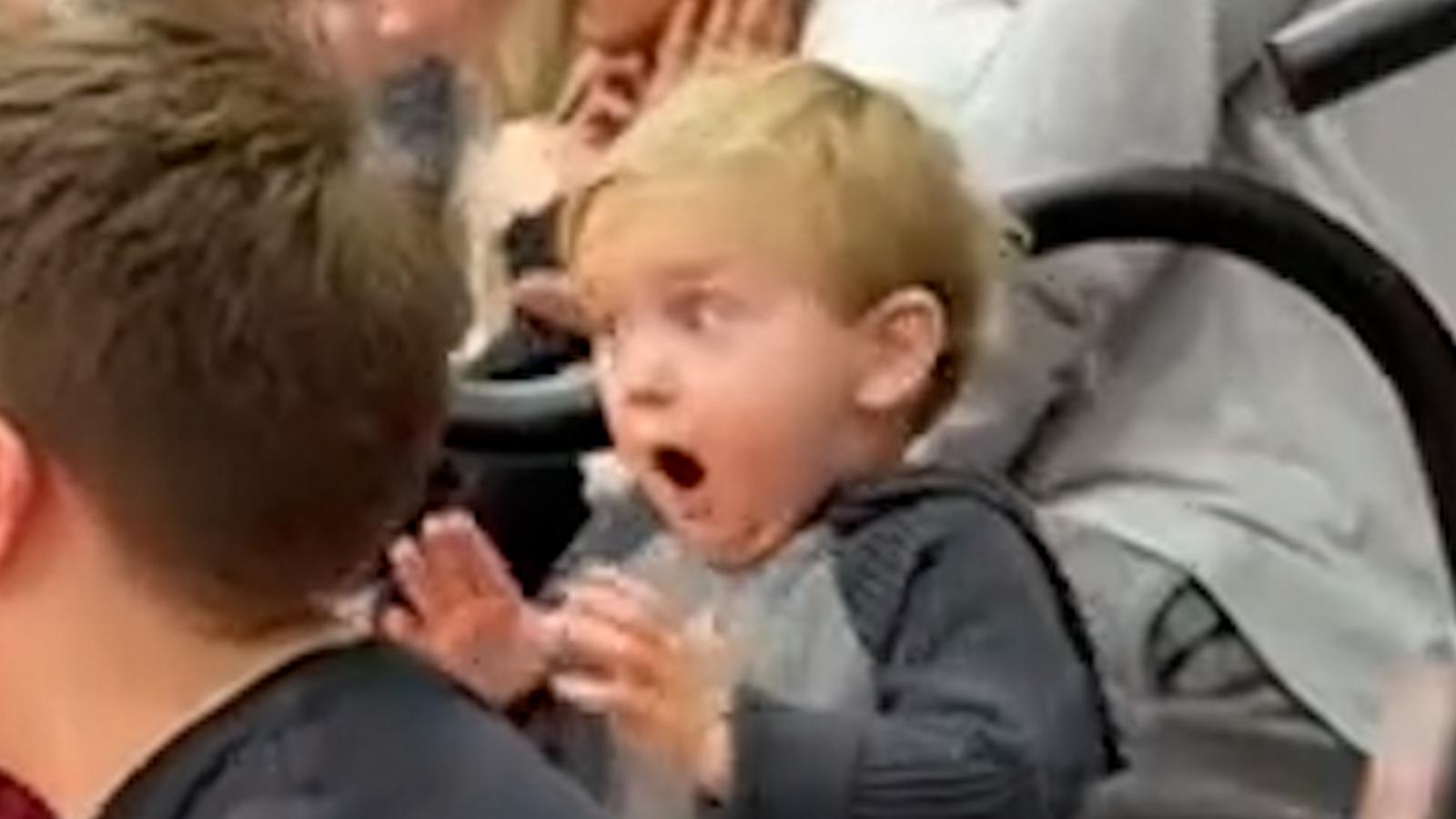 VIDEO: Adorable video captures boy's pure excitement while watching a basketball game