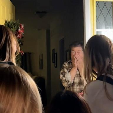 VIDEO: Family surprises grandma with sleepover after grandpa dies