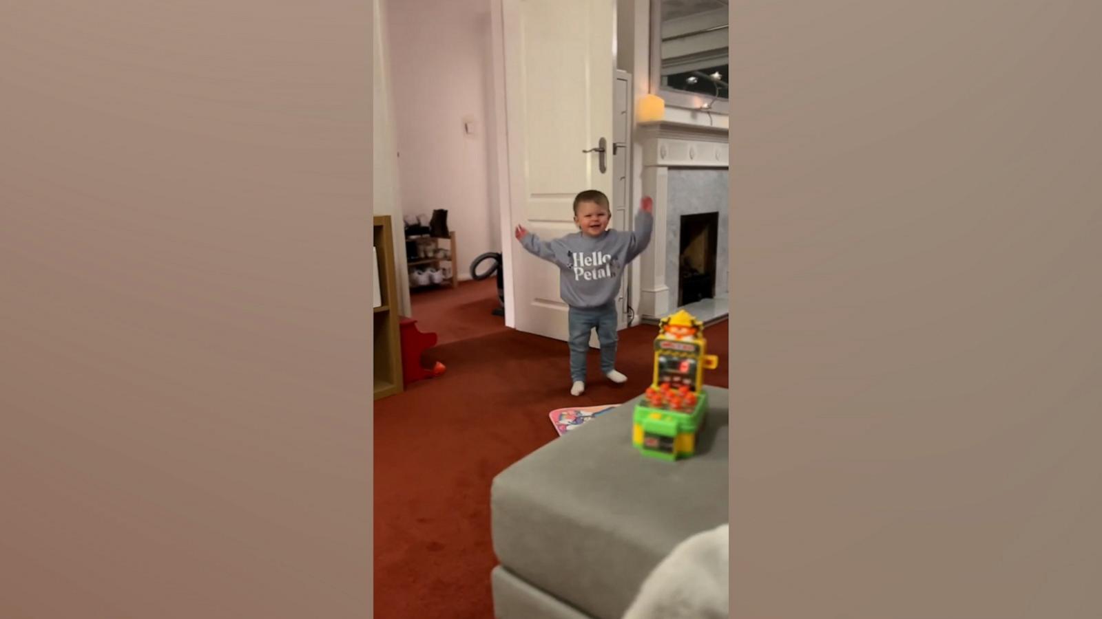 VIDEO: Toddler races into room to dance to her favorite song, Pitbull's "Fireball"