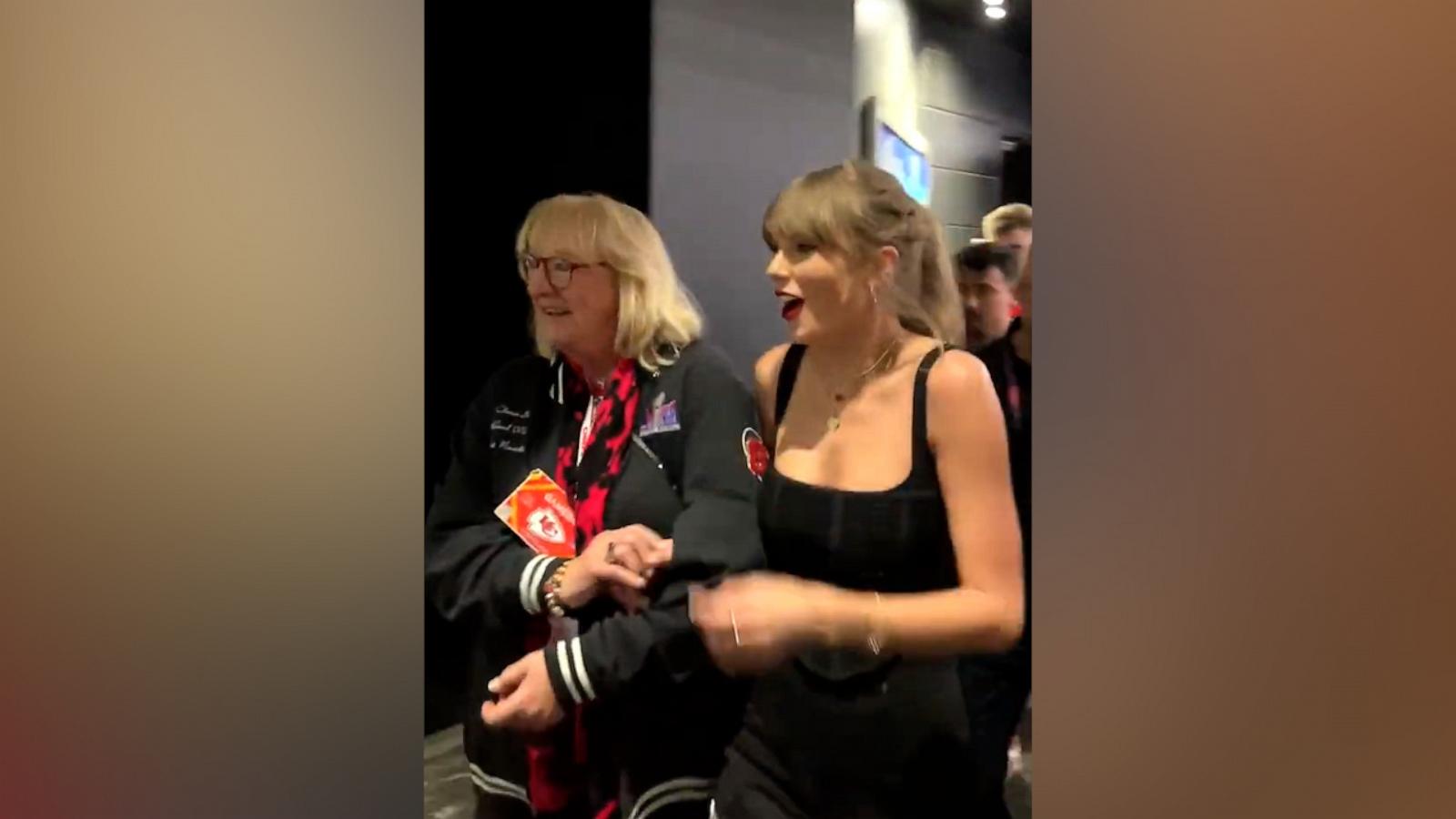 VIDEO: Taylor Swift and Travis Kelce's mom head to field for Chiefs Super Bowl win