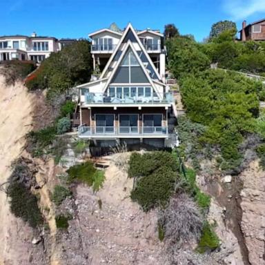 VIDEO: Heavy rains and landslide leave homes on edge of California cliff