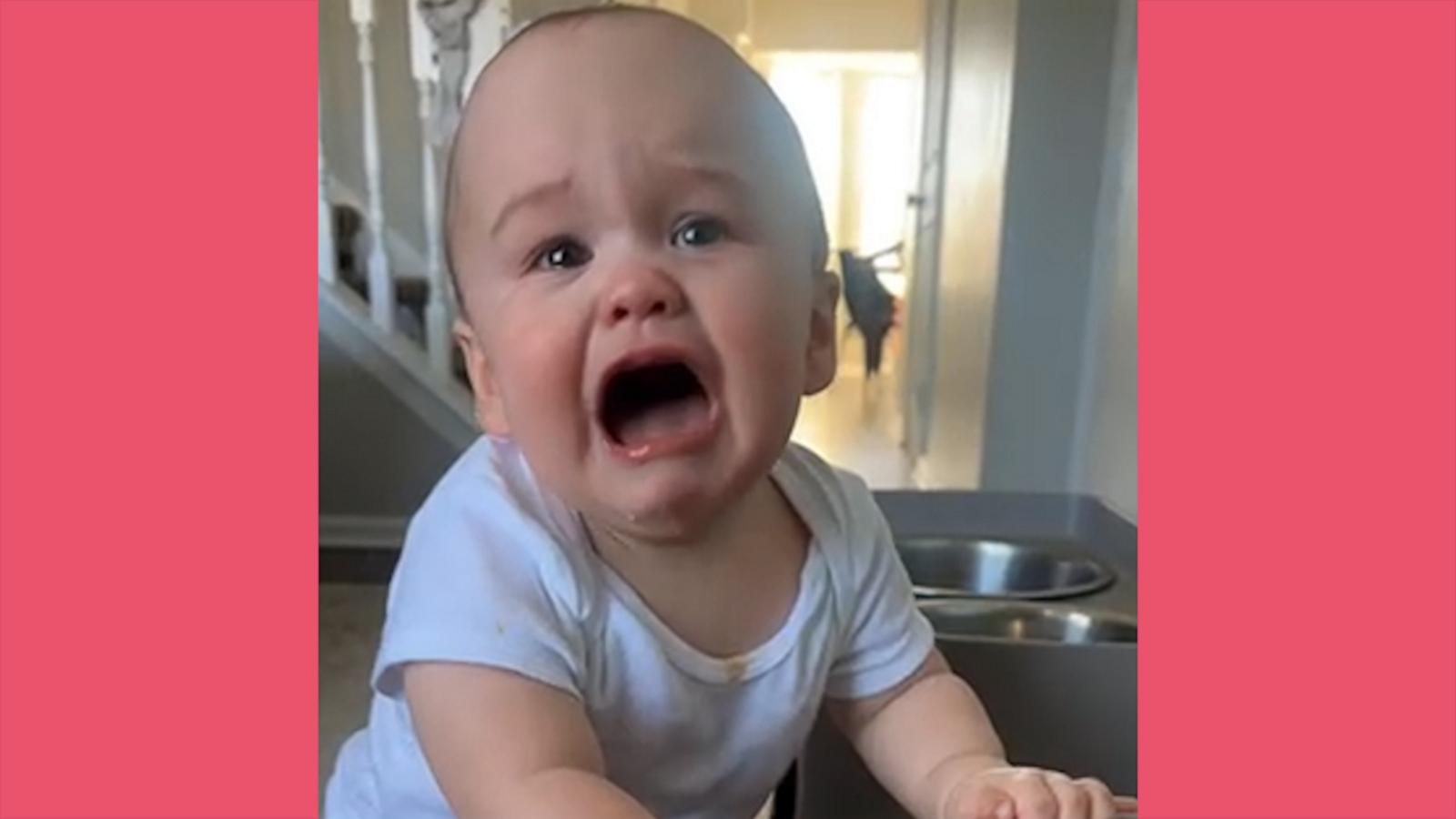 VIDEO: Baby has precious reaction to not being allowed to try dog's food