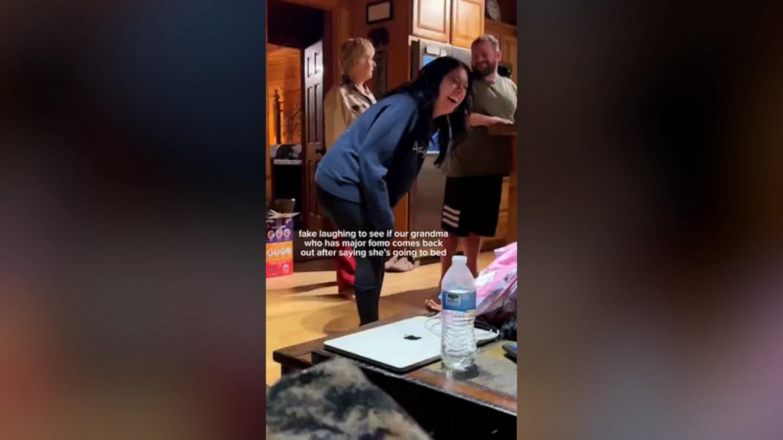 VIDEO: Grandkids trick grandma into coming out of her slumber
