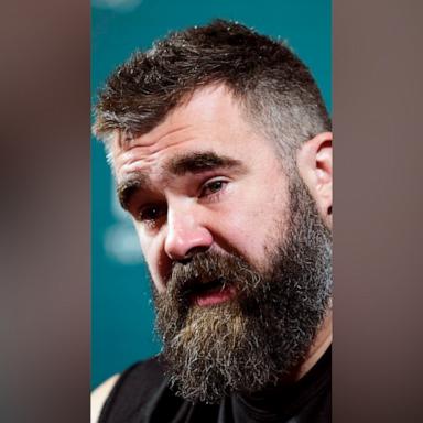 VIDEO: Jason Kelce praises wife Kylie in emotional NFL retirement speech 