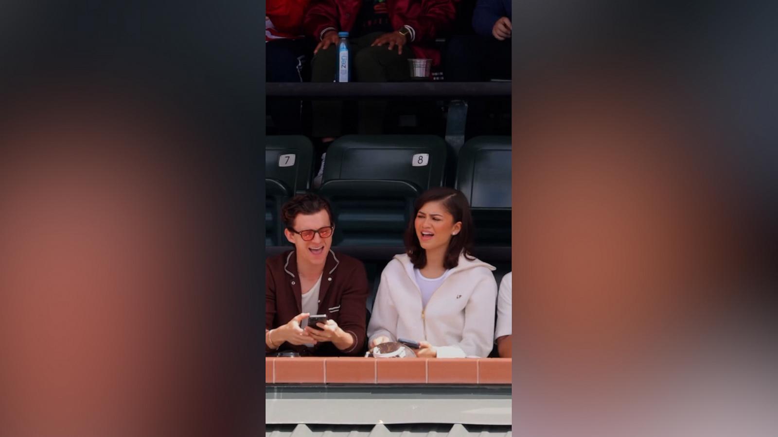 VIDEO: Zendaya and Tom Holland spotted at BNP Paribas Tennis Open