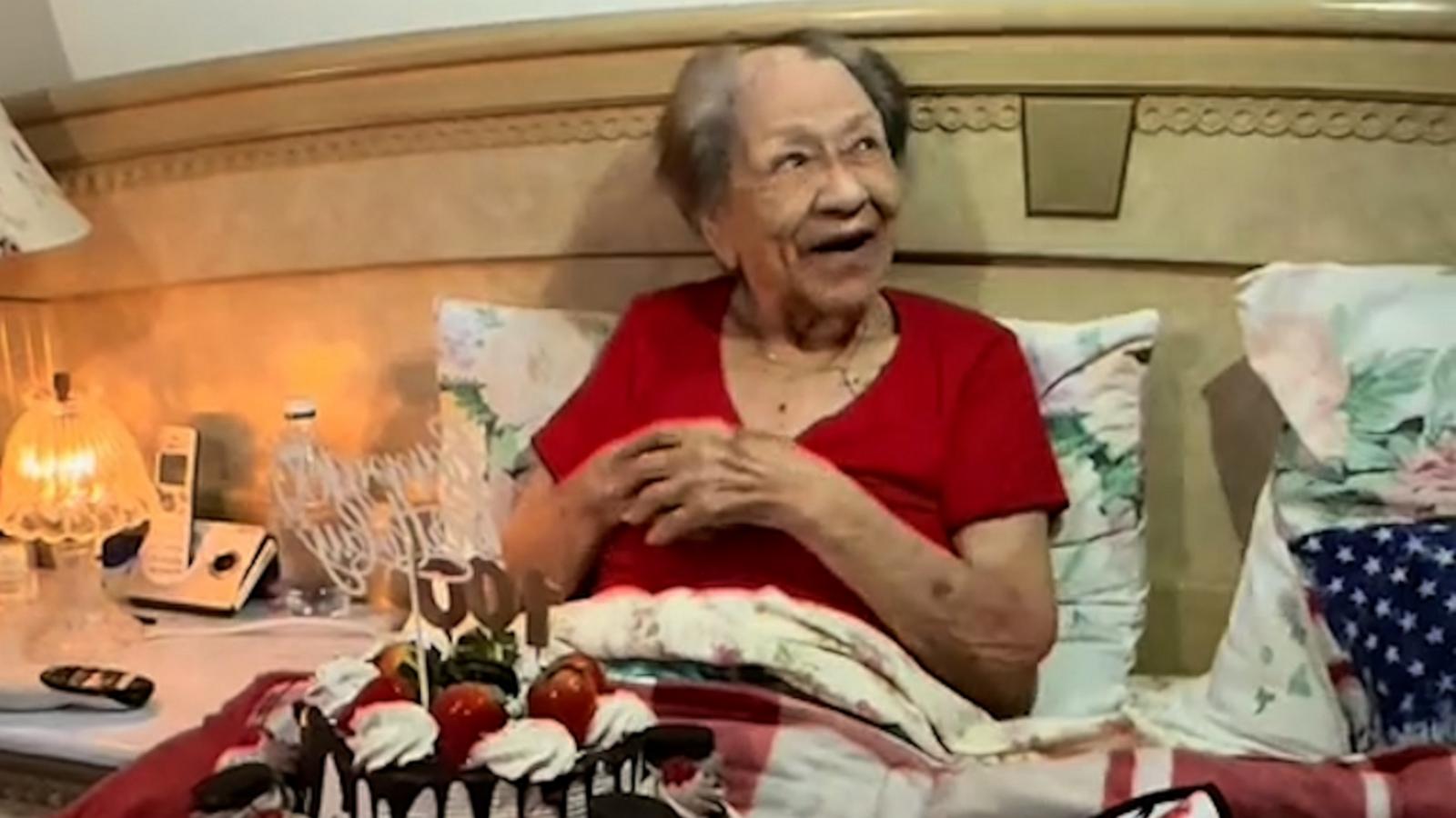 100-year-old woman in total disbelief realizing her age on her birthday -  Good Morning America