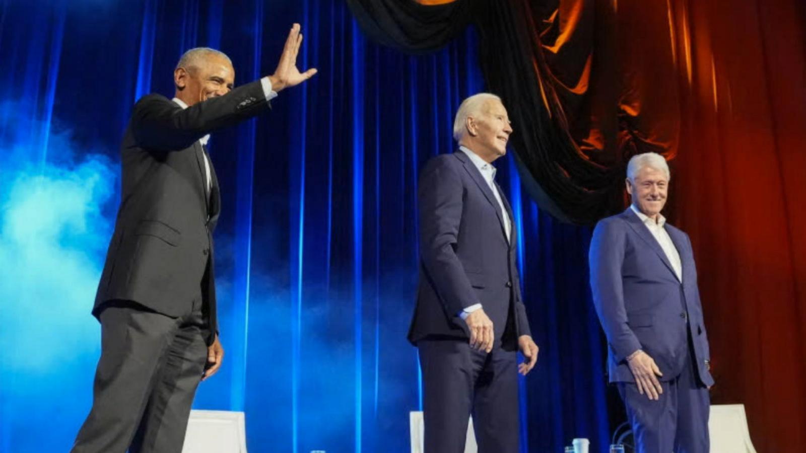 VIDEO: Presidents Biden, Clinton and Obama unite in NYC for election fundraiser
