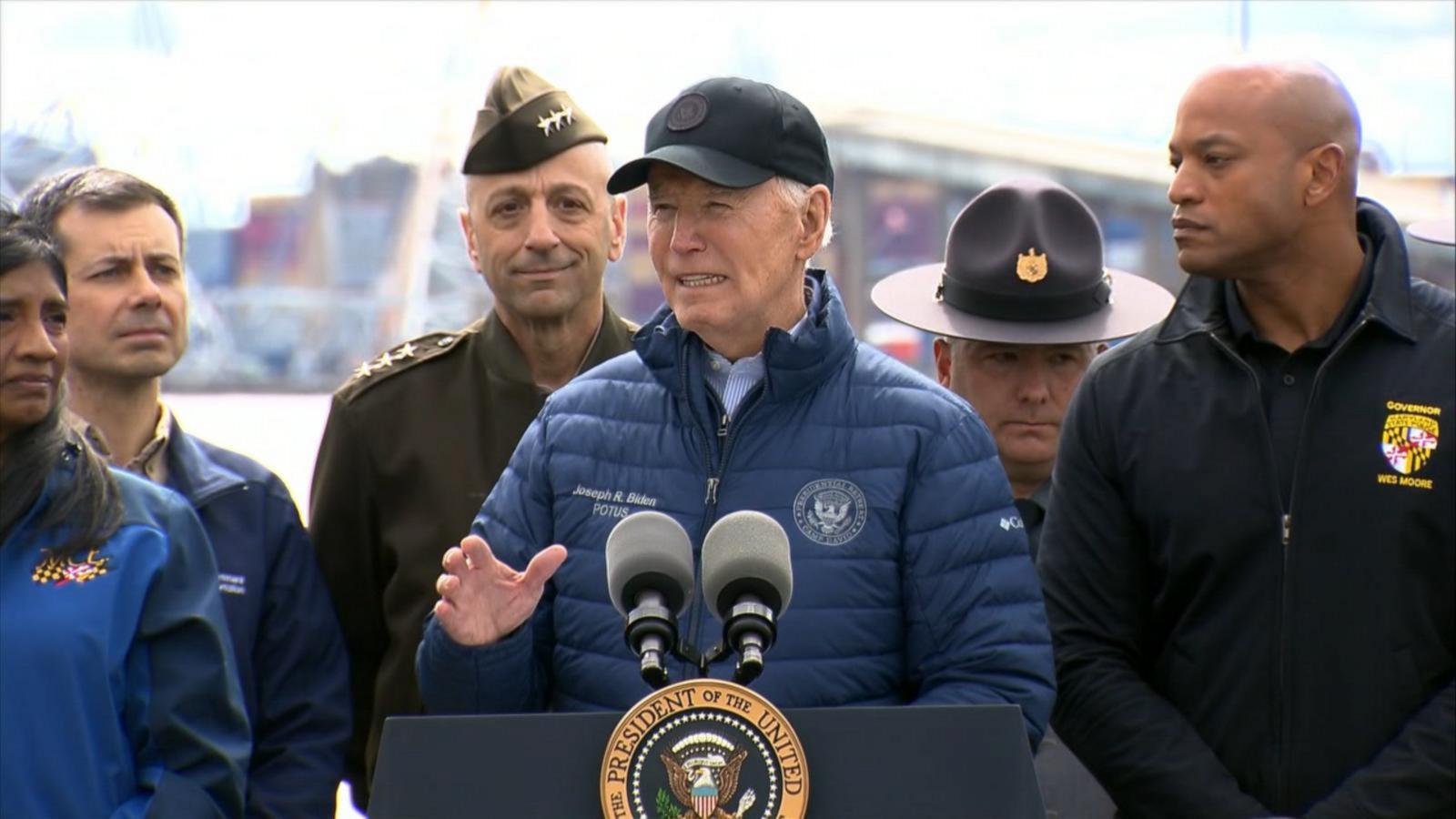 VIDEO: Biden tours Francis Scott Key bridge and meets with victims' families