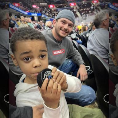 VIDEO: Stranger saves 4-year-old boy from flying puck at hockey game