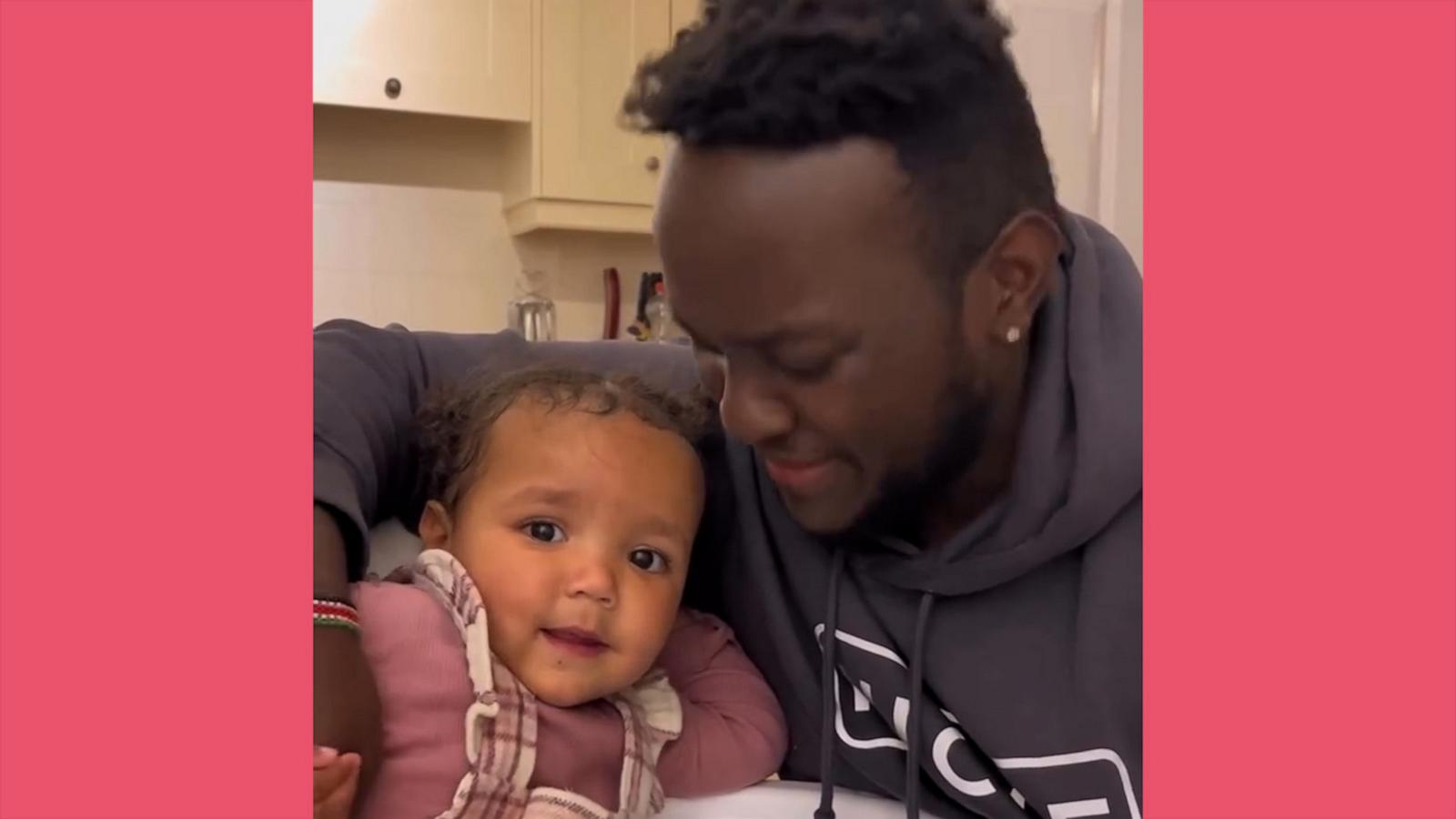 VIDEO: Adorable baby doesn't want to share her dad