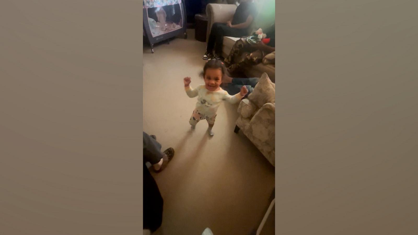 VIDEO: Toddler dances in excitement upon seeing her mom's best friend