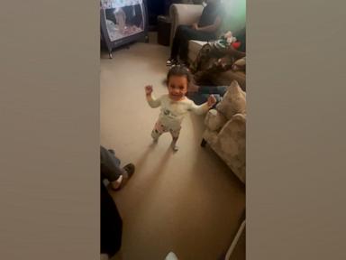 WATCH:  Toddler dances in excitement upon seeing her mom's best friend