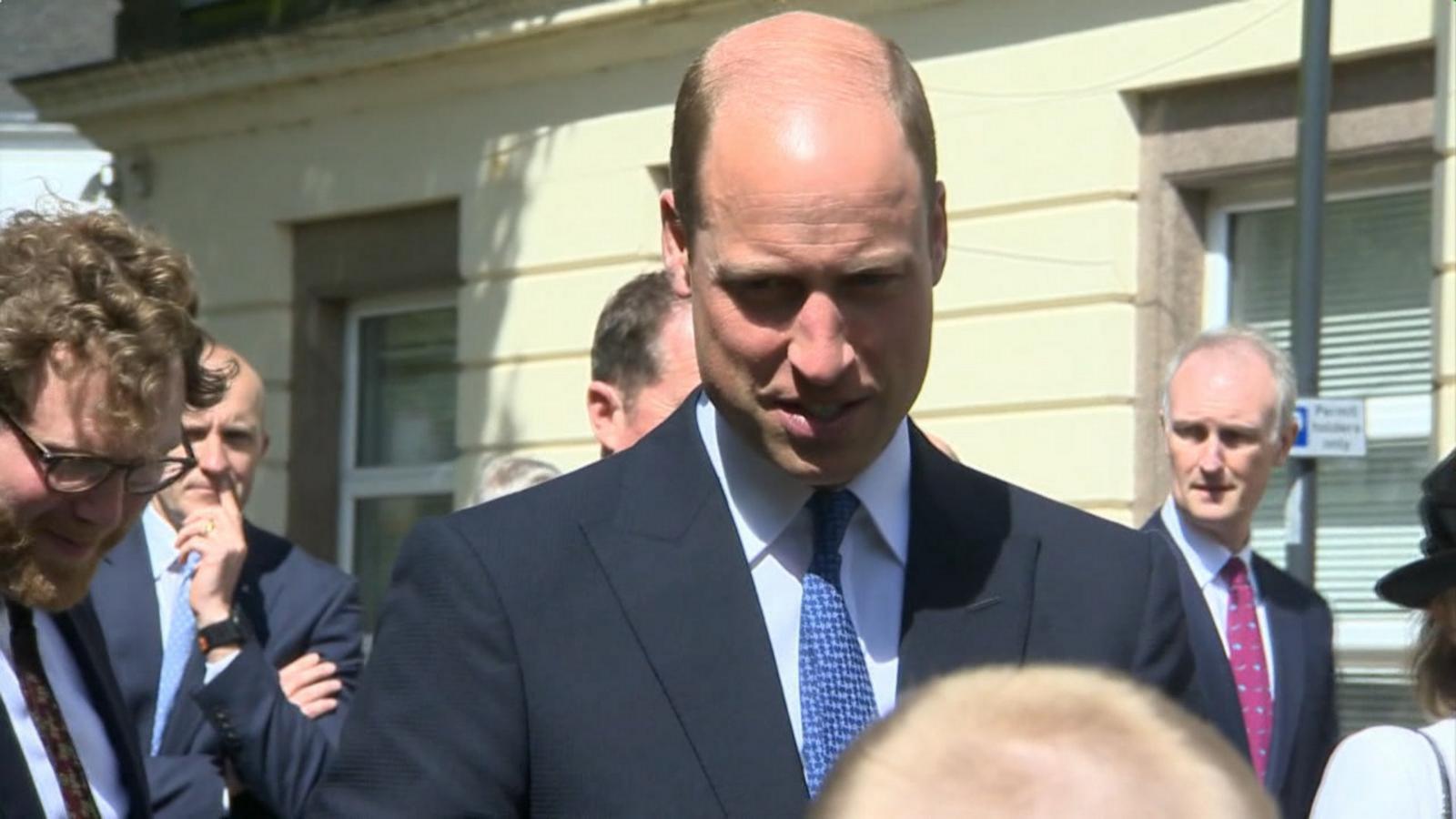 VIDEO: Prince William says Princess Kate is 'doing well'