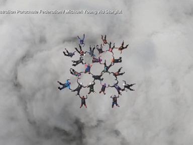 WATCH:  Women attempt to break skydiving record
