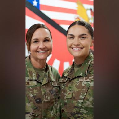 Senior Master Sgt. Jennifer DeCou and Senior Airman Jenaka DeCou are deployed together in the South Dakota Air National Guard.