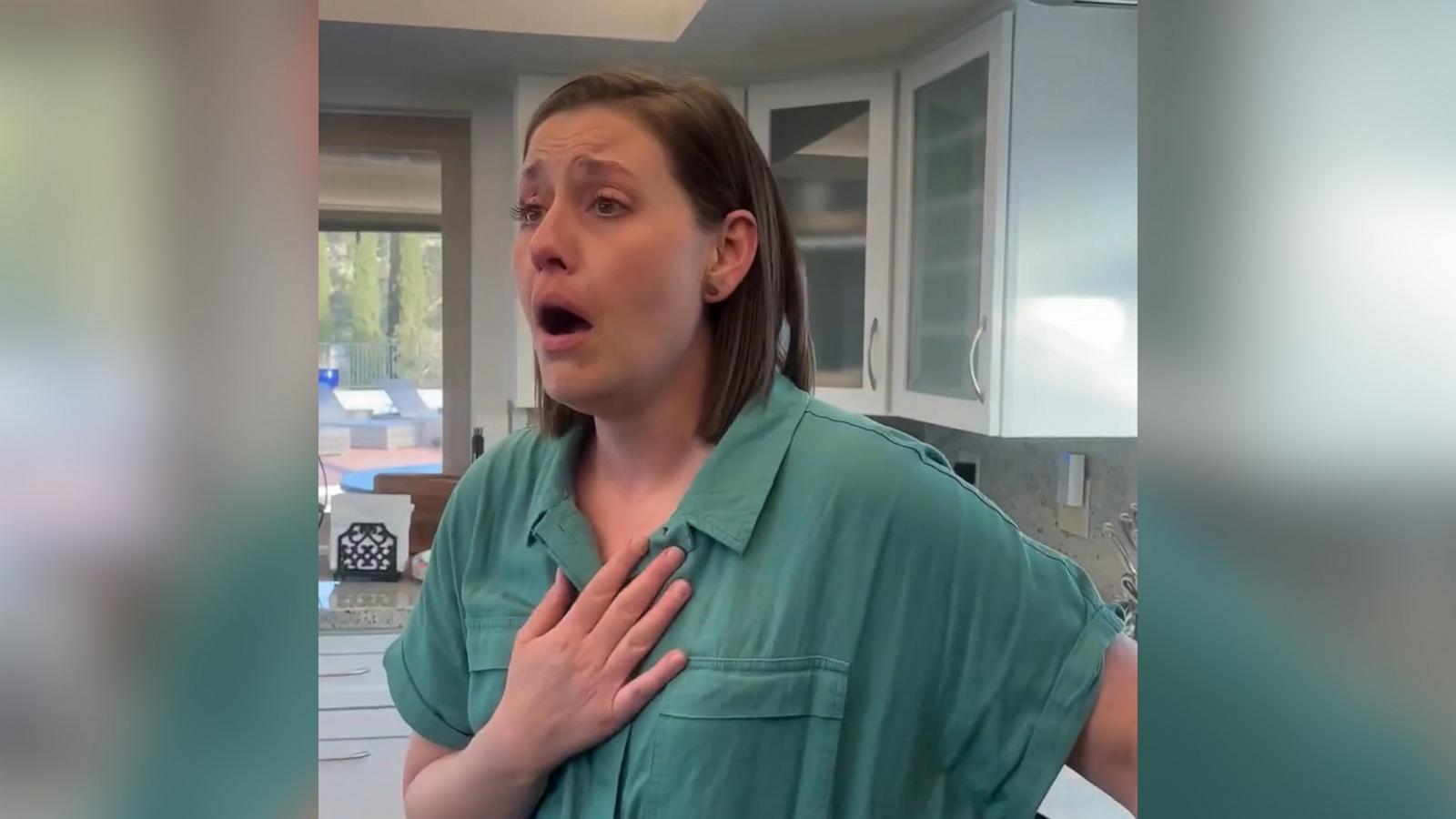 VIDEO: Woman has hilarious reaction after scratch-off pregnancy reveal