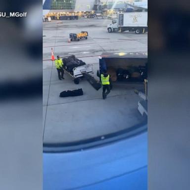 VIDEO: Video shows Delta baggage handlers tossing college team’s golf clubs