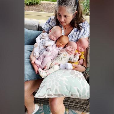 VIDEO: Internet is in awe as grandmother holds 4 newborn grandbabies