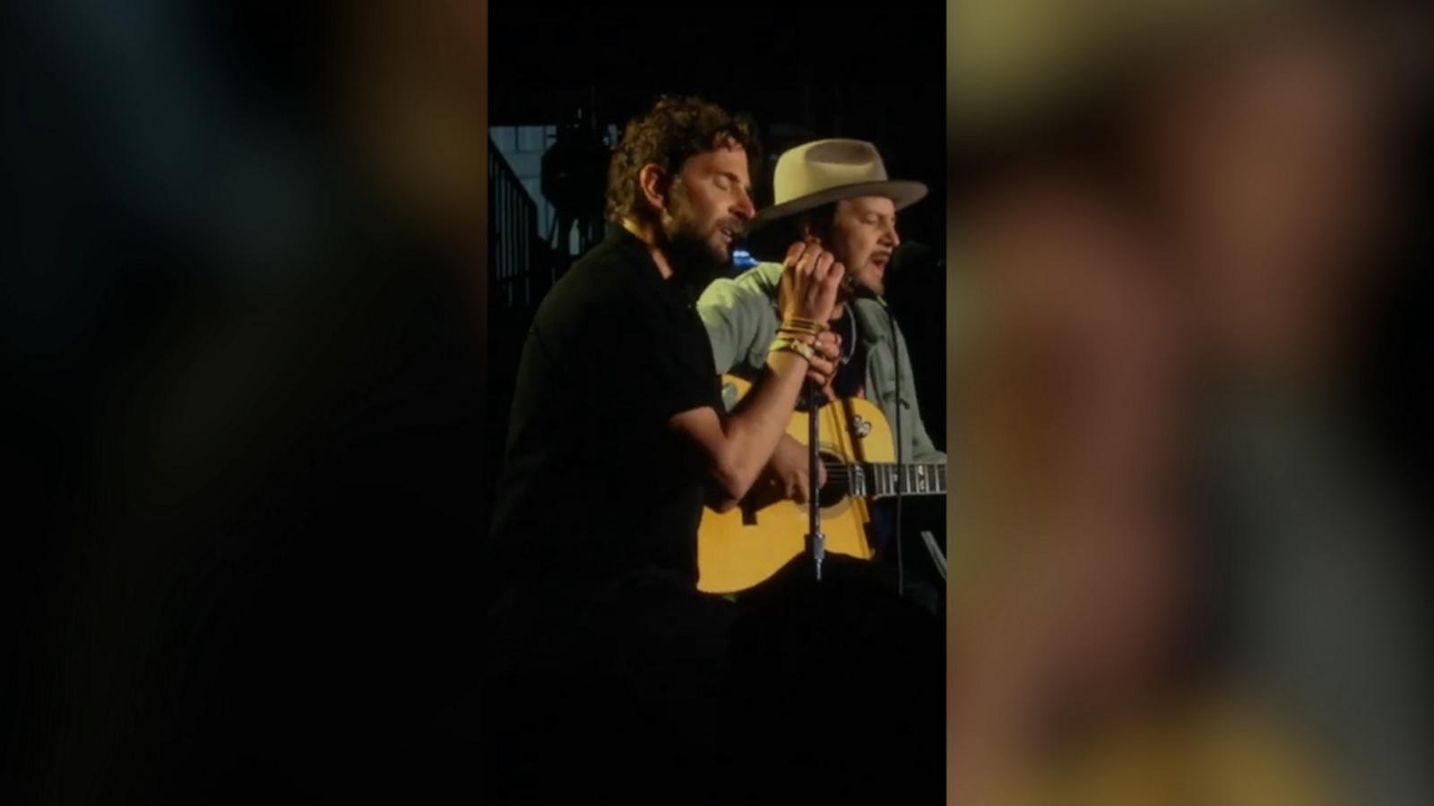 Bradley Cooper performed with front man Eddie Vedder who he said inspired his "A Star Is Born" character, Jackson Maine.