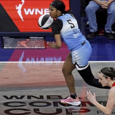 VIDEO: Caitlin Clark and Angel Reese face off on the WNBA stage