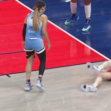 VIDEO: Fallout after Caitlin Clark fouled by Chennedy Carter in WNBA game