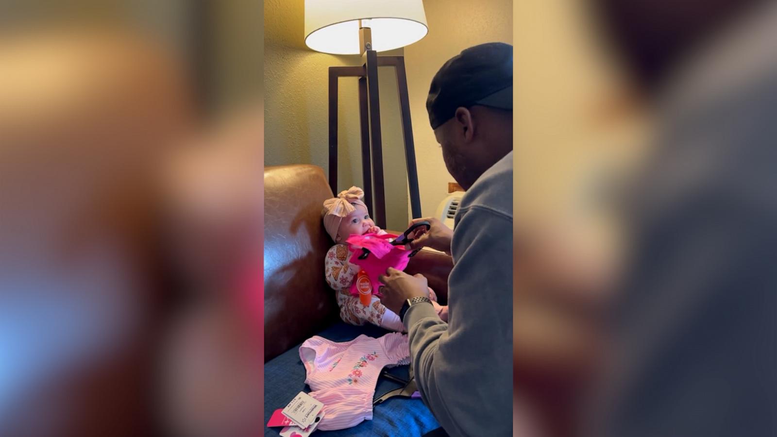 VIDEO: Dad adorably helps dress daughter to go swimming for the 1st time