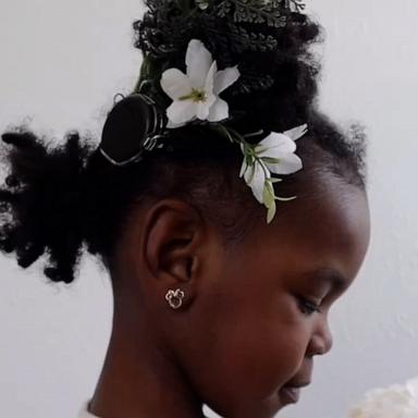 VIDEO: Mom's creative hairstyles for deaf daughter's cochlear implant go viral