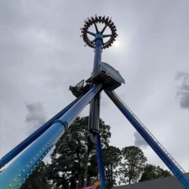 VIDEO: Amusement park ride leaves guests hanging upside down