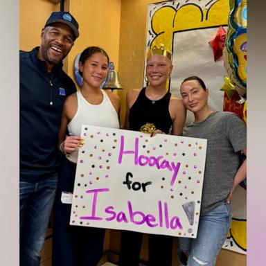 VIDEO: Isabella Strahan rings bell after finishing chemo