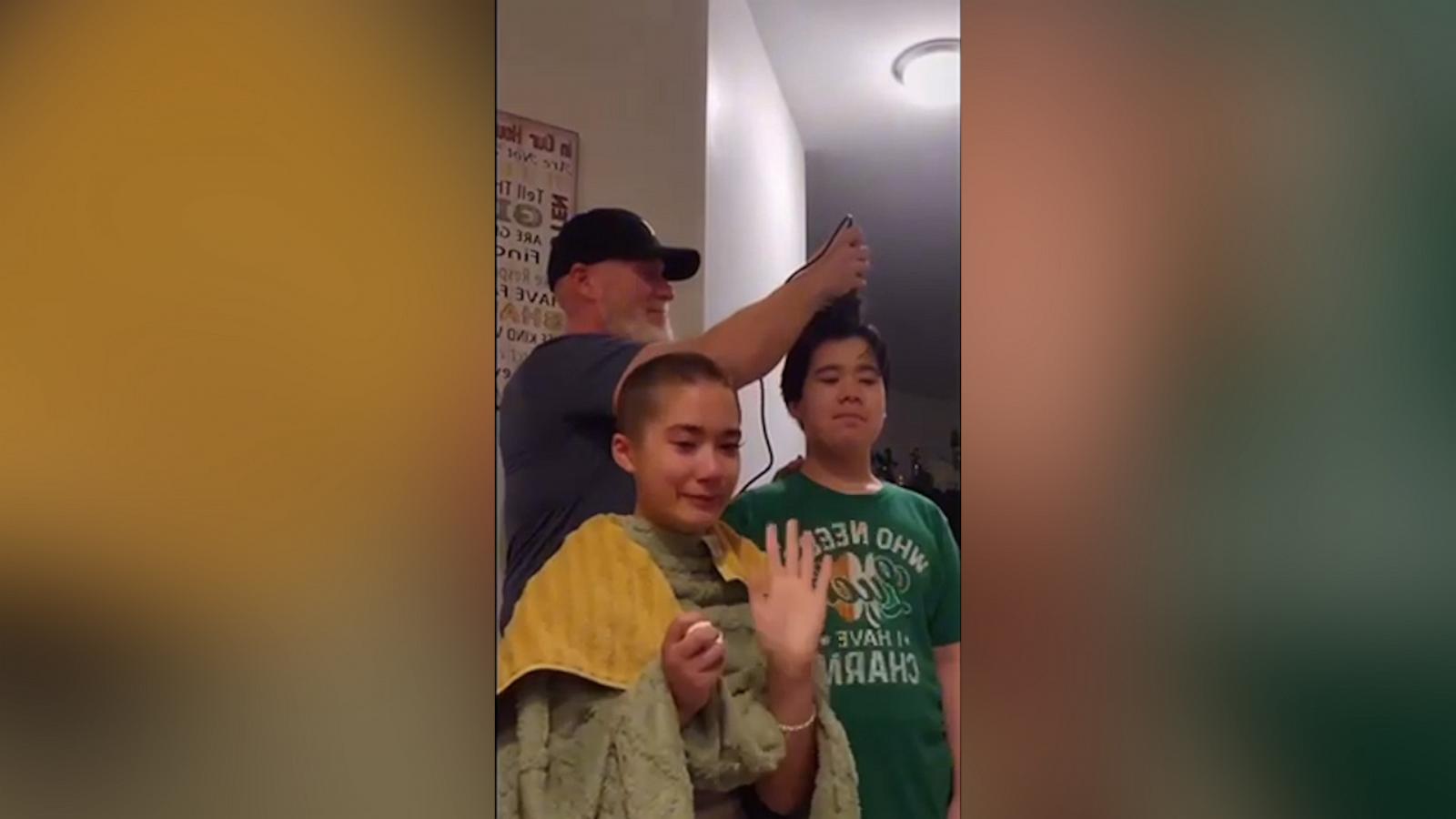 VIDEO: This brother shaved his head to support his sister before her chemotherapy