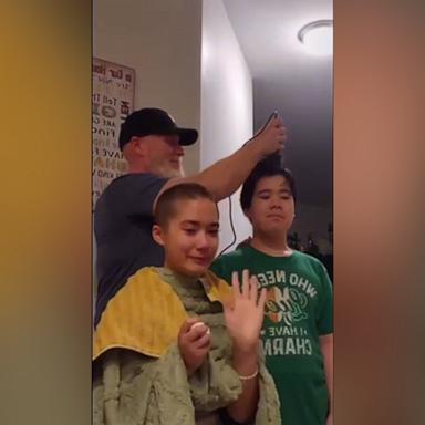 VIDEO: This brother shaved his head to support his sister before her chemotherapy 