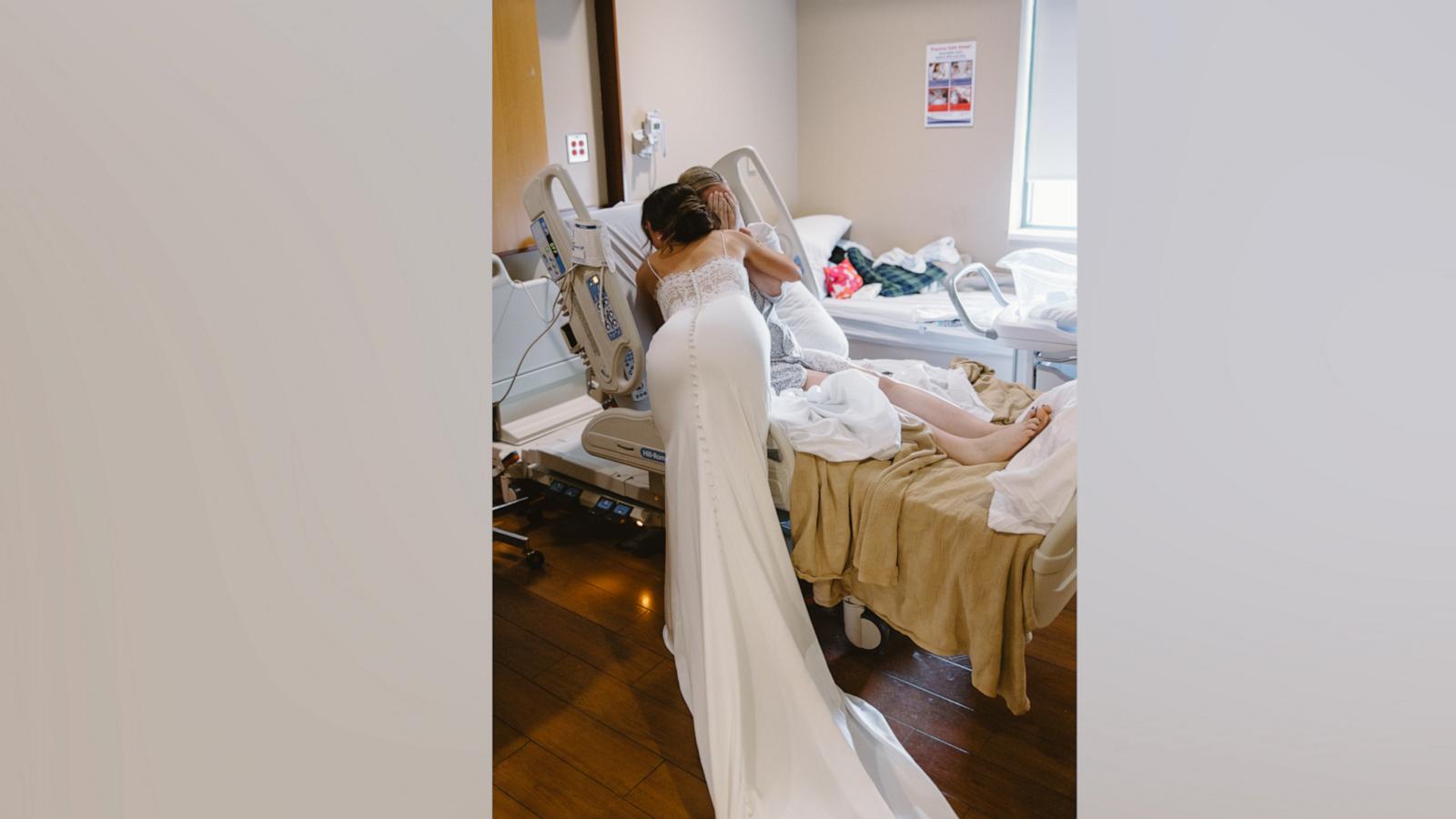 VIDEO: Bride surprises matron of honor the morning of wedding after she had her baby