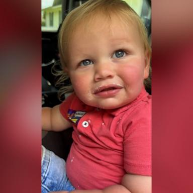 VIDEO: Powder-faced toddler denies eating mother's donuts 