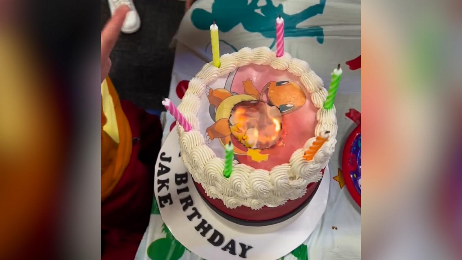 VIDEO: Kids can’t believe their eyes as Pokémon birthday cake ‘evolves’ into Charizard