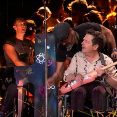 VIDEO: Michael J. Fox joins Coldplay during Glastonbury set