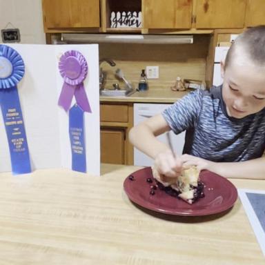 1st grader wins big pie-baking contest