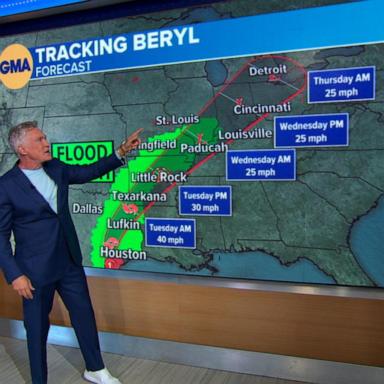 VIDEO: Tracking Hurricane Beryl after making landfall in US