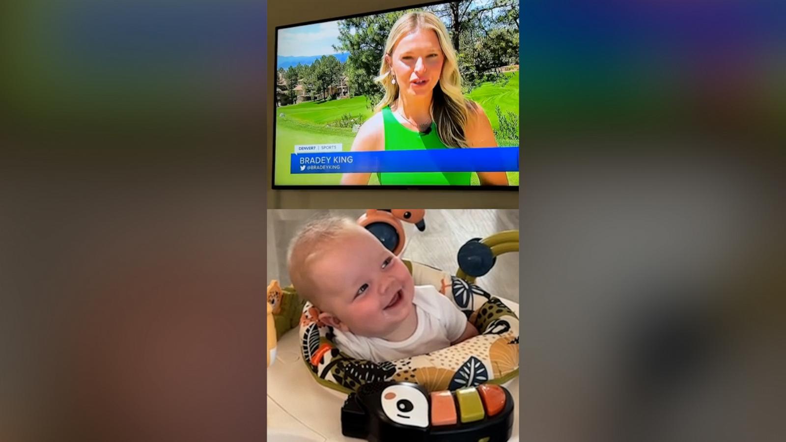 Bradey King, a sports multimedia journalist at Denver7 News, was reporting on TV when her daughter had the best reaction to watching mom.