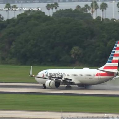 VIDEO: American Airlines jet blows tire mid-takeoff in Tampa