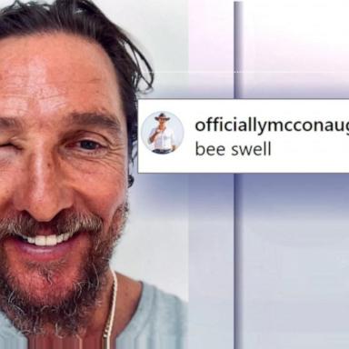 VIDEO: Matthew McConaughey gets stung by a bee