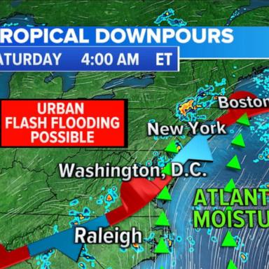 VIDEO: Beryl remnants bring heavy rain, flooding to Northeast