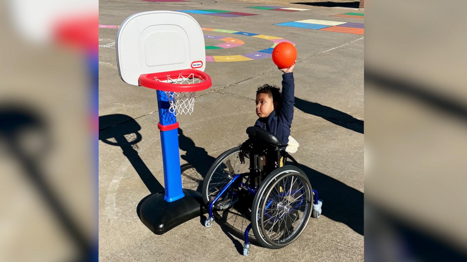 VIDEO: 6-year-old boy with spina bifida overcomes challenges to play sports