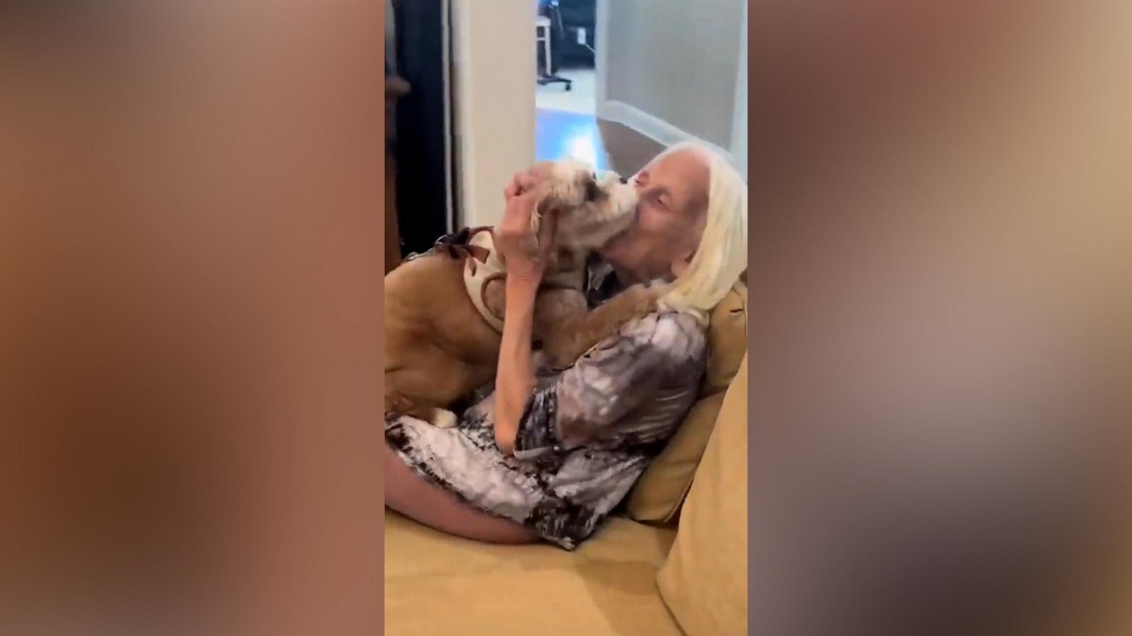 Pup gets adorably excited visiting owner's mom at memory care home