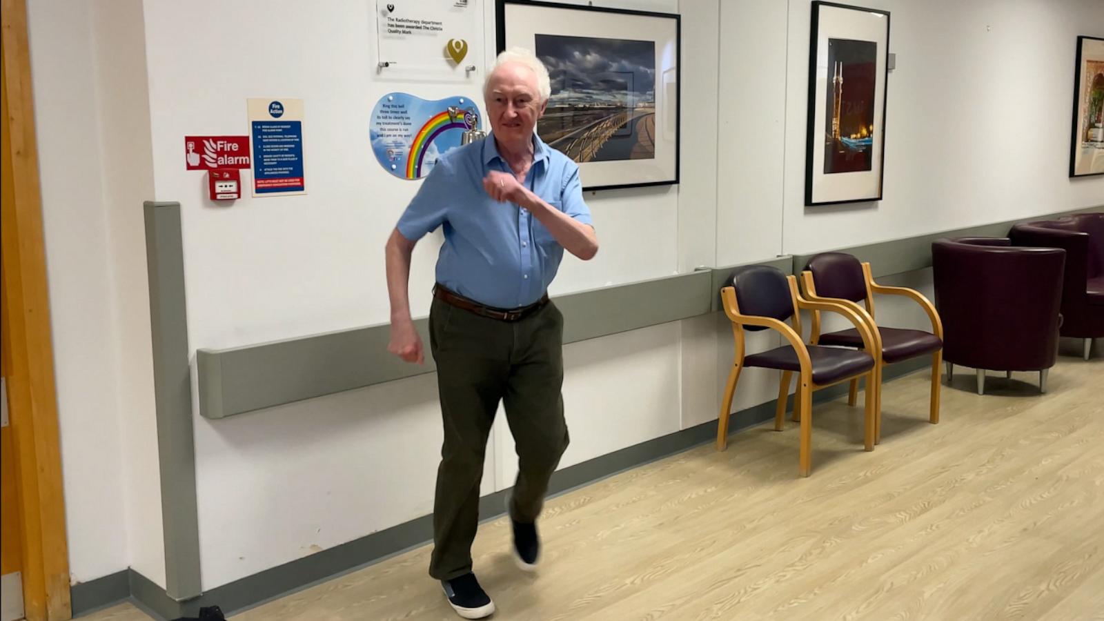 Watch this 76-year-old celebrate the end of his cancer treatment with a fun dance