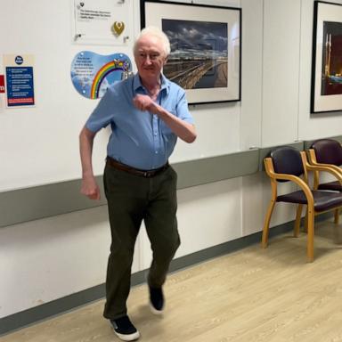 Watch this 76-year-old celebrate the end of his cancer treatment with a fun dance